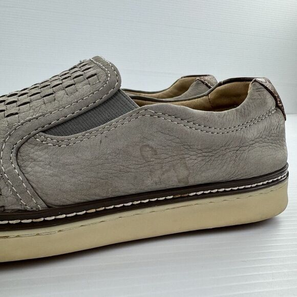 Johnston & Murphy McGuffey Men’s 11M Gray Woven Leather Slip On Shoes